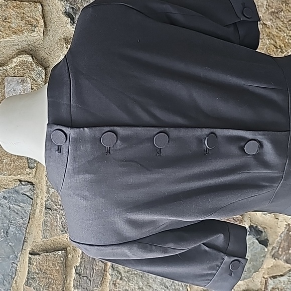 J Crew dress 100% wool black lined size 6 back buttons mock neck pockets - Picture 7 of 9